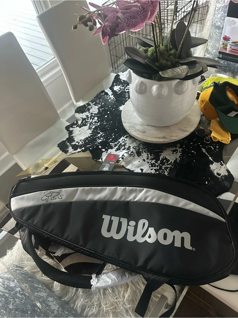 Wilson Black and Silver Tennis Racket Bag - Wilson